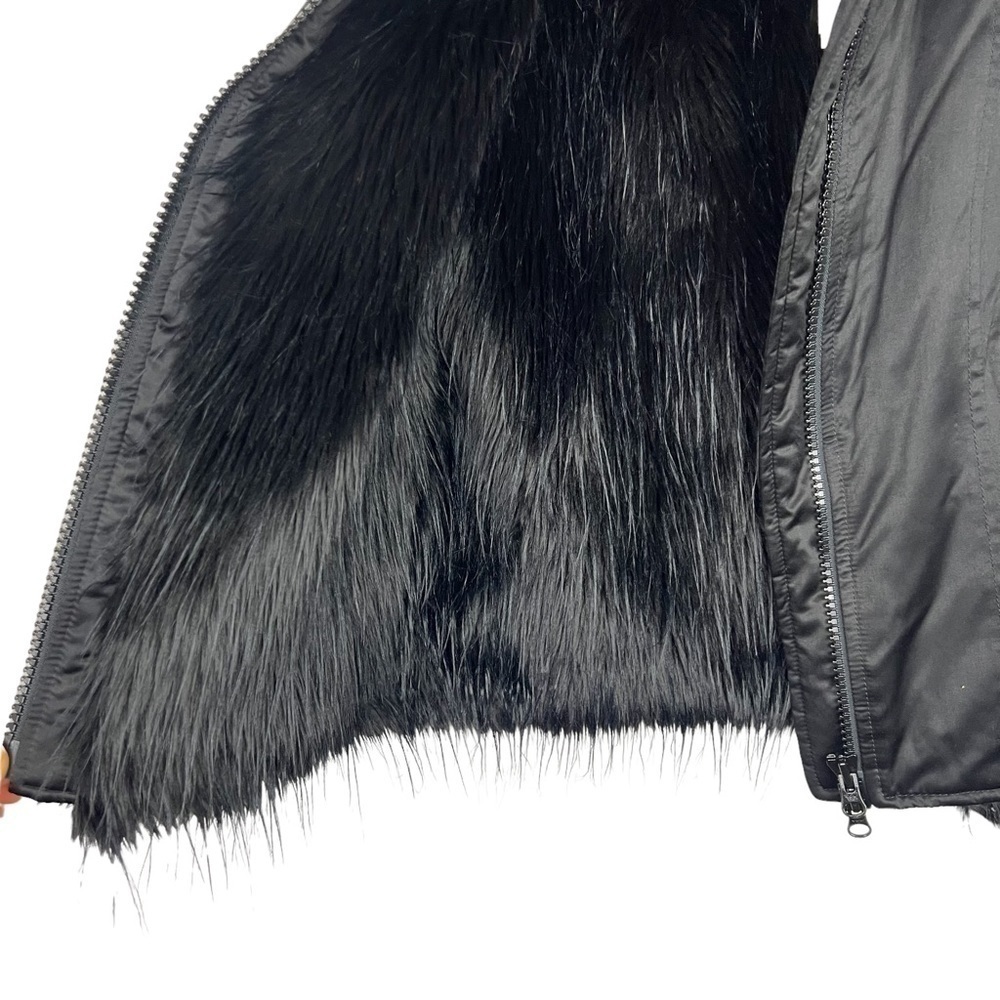 A/X Armani Exchange Black Faux Fur Lined Vest Jacket $158 NWT XS - Picture 9 of 13